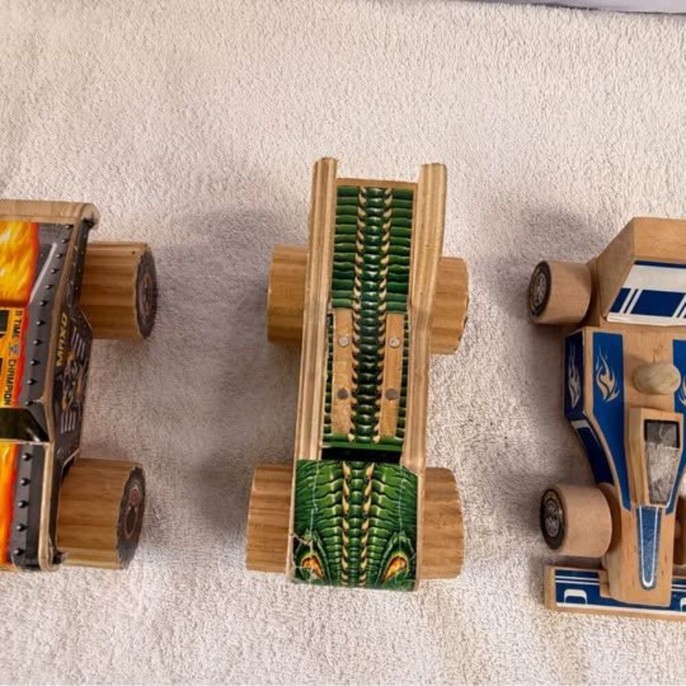 Lowe's Build and Grow Wooden Toy Vehicle Set - Monster Trucks and Race Car(3)